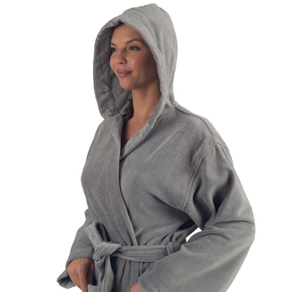 Alpine Swiss Stacy Women Hooded Bathrobe Cotton Terry Cloth Robe for Women Super - Picture 7 of 8